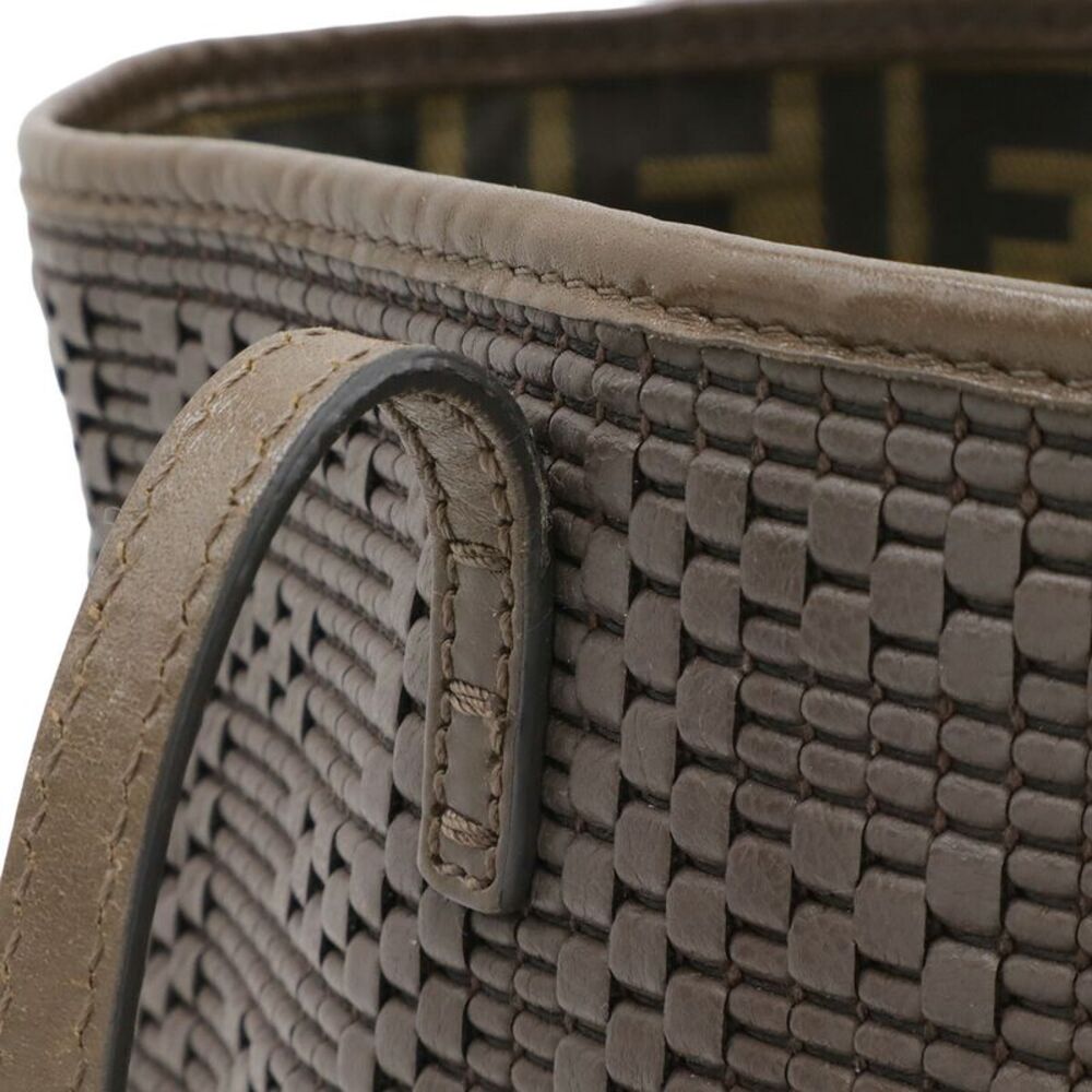 Fendi Zucca Pattern Leather Tote Shoulder Bag - Picture 5 of 8